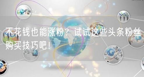 不花钱也能涨粉?试试这些头条粉丝购买技巧吧!
