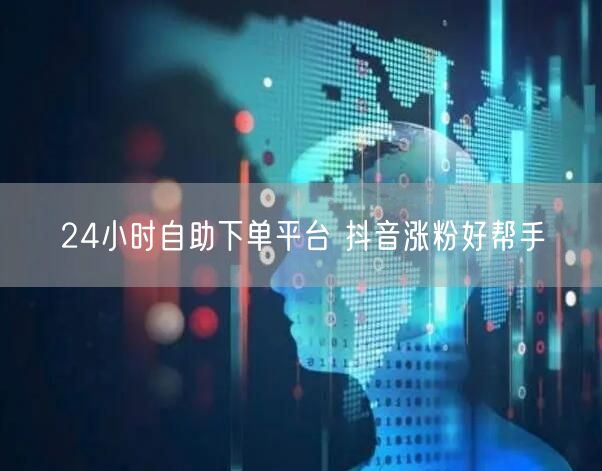 24小时自助下单平台 抖音涨粉好帮手