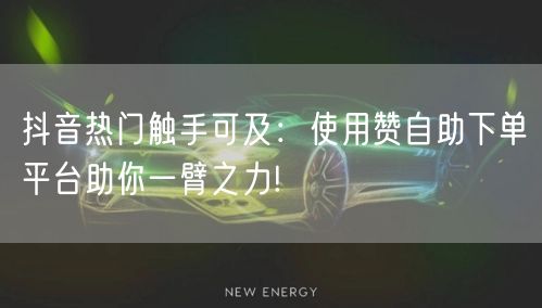 抖音热门触手可及:使用赞自助下单平台助你一臂之力!
