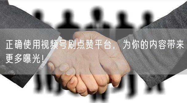 正确使用视频号刷点赞平台,为你的内容带来更多曝光!